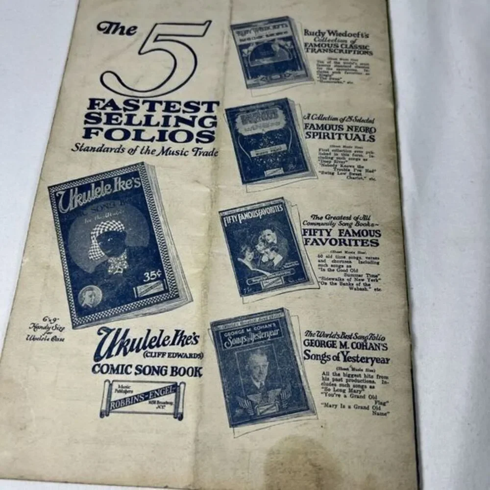 Vintage 1920 Wc Handys Famous Comic Blues For‎ Ukulele